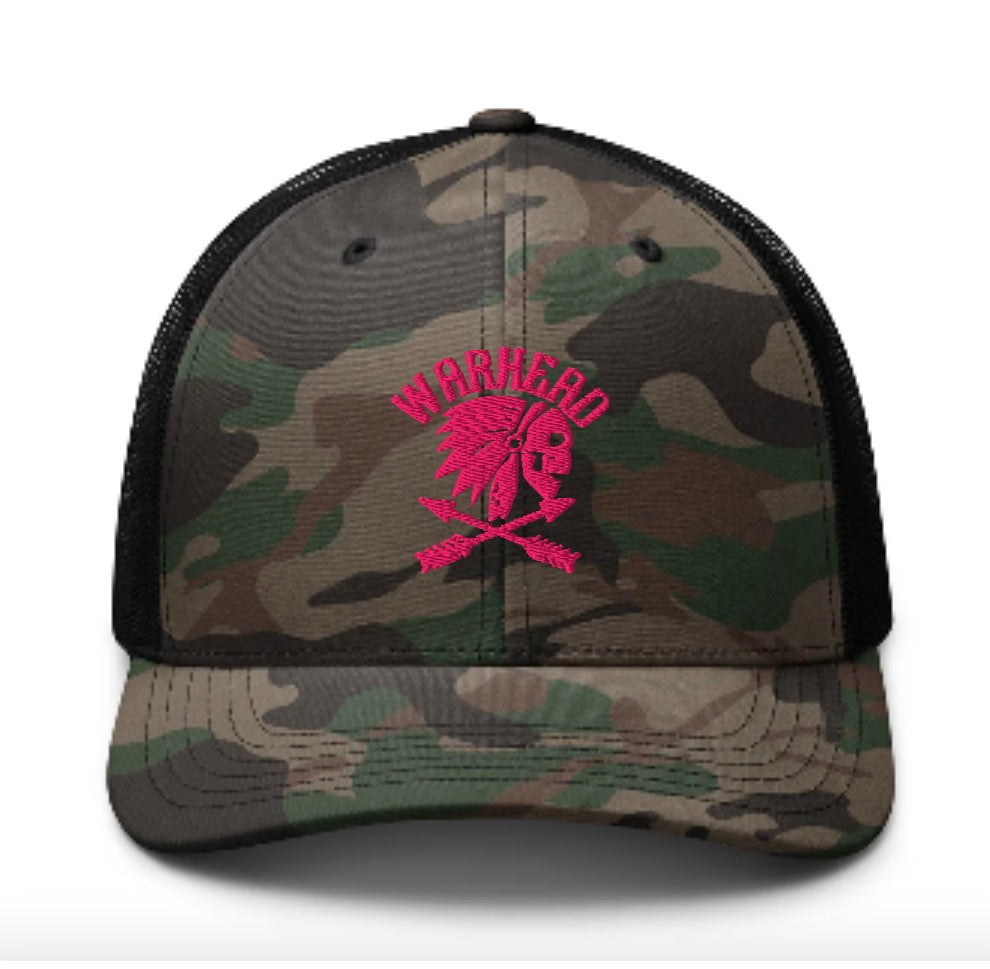 Warhead pink logo Camo trucker hat