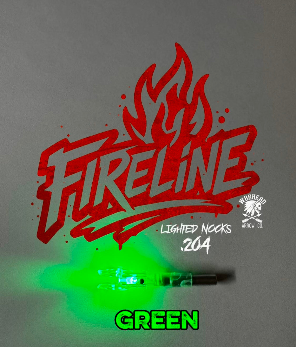 Warhead Fireline green lighted nock. .204 X nock 3pk