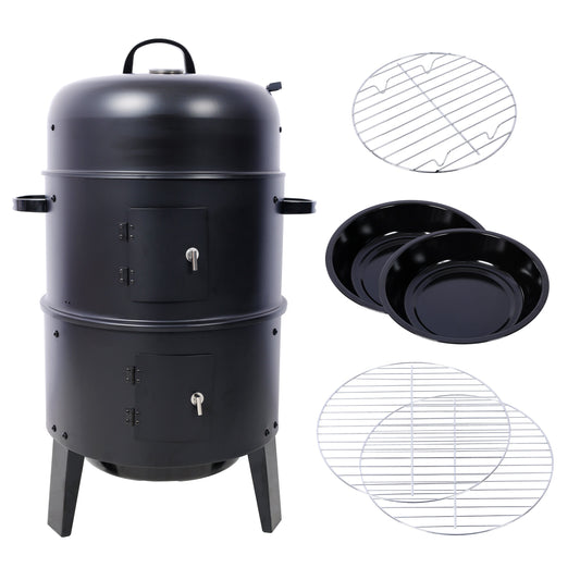 Charcoal Smoker Grill Wood Smoker Grills Outdoor Cooking 16 Inch Portable BBQ
