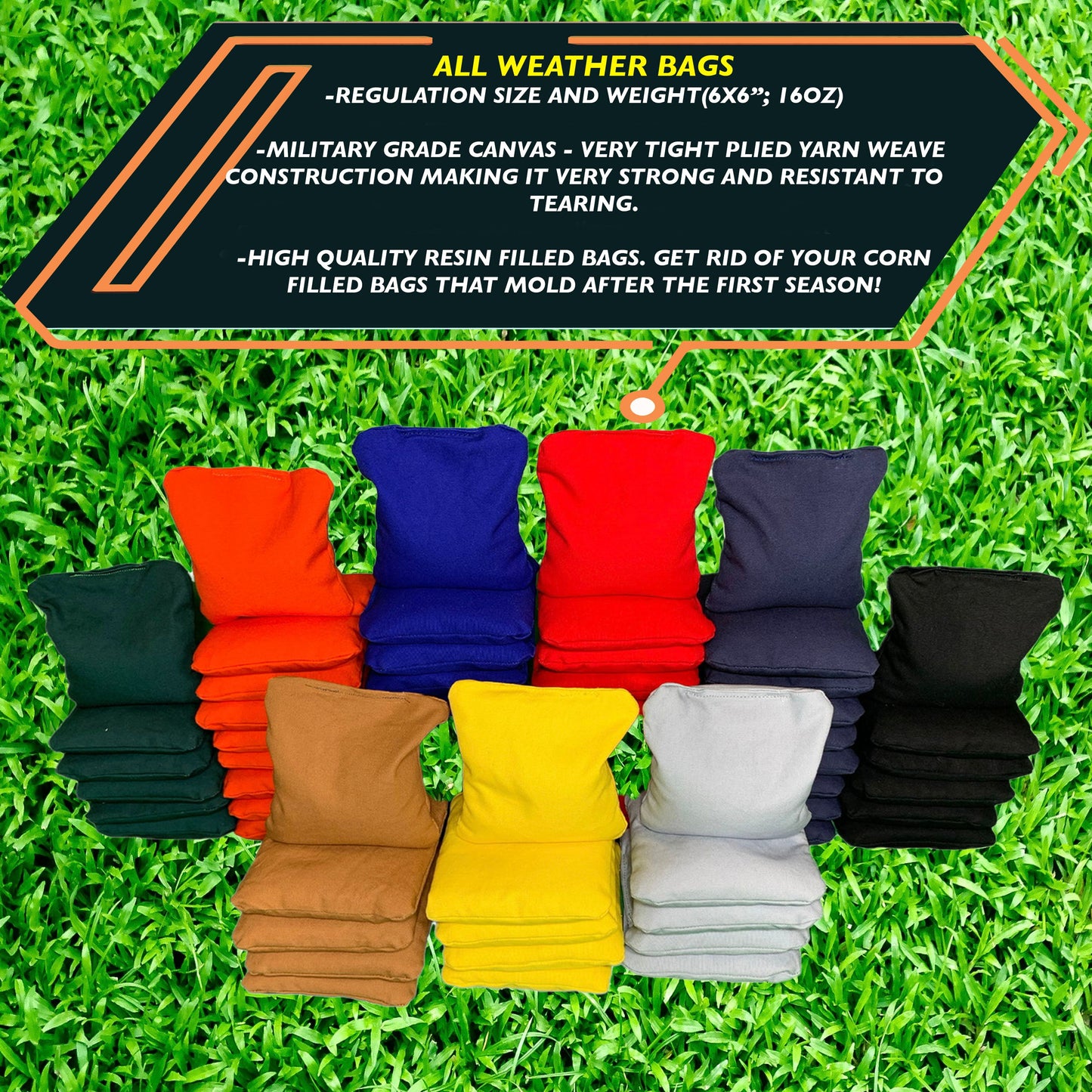 We The People Black & White Eagle Flag Cornhole Set