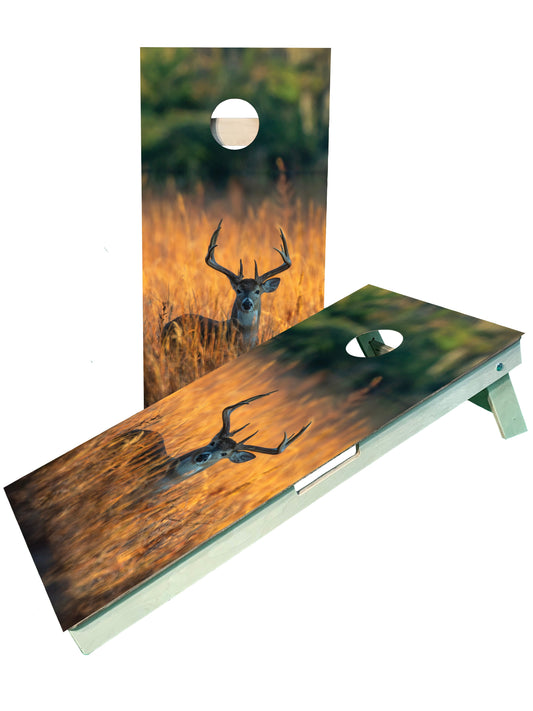 Buck In Cornfield Cornhole Board Set