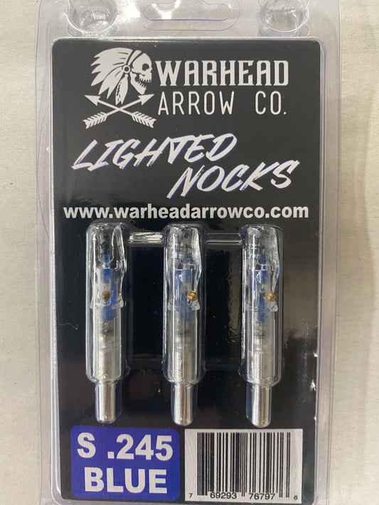Warhead Arrow Co. .245 Lighted S Nocks Blue 3pk