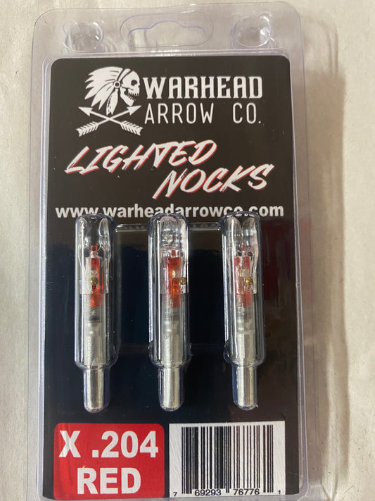 Warhead Arrow Co .204 Lighted X Nocks Red 3pk