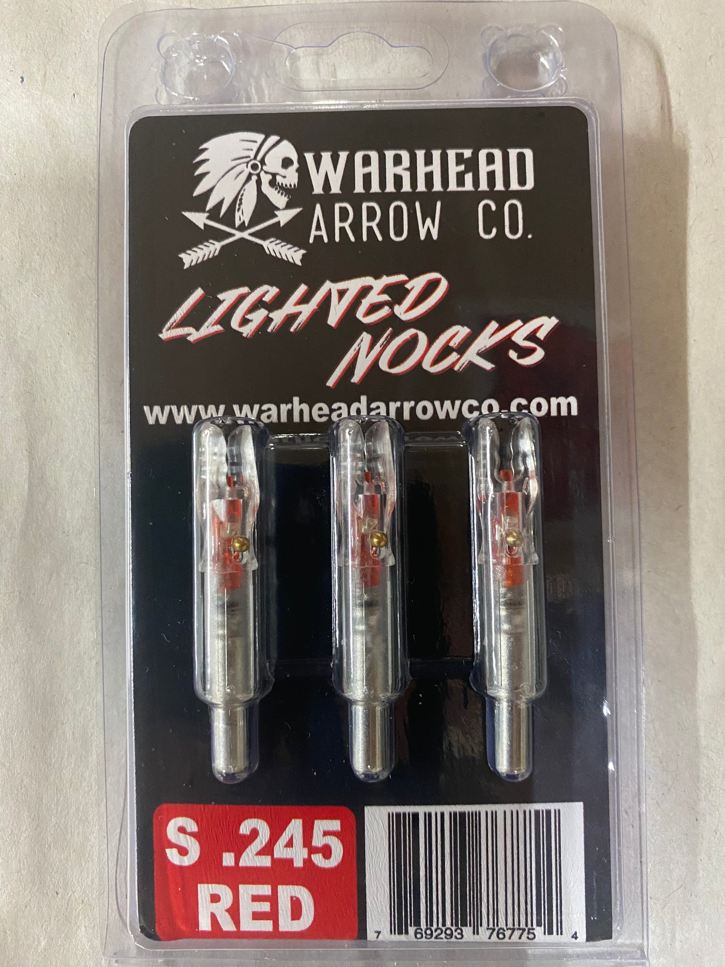 Warhead Arrow Co .245 Lighted S Nocks Red 3pk